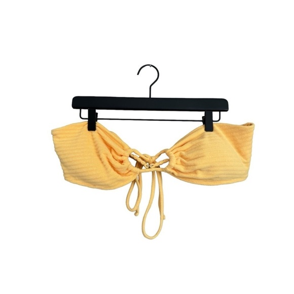 NWOT ABERCROMBIE & FITCH Terry Towel Halter Bikini Top in Yellow - Picture 1 of 1
